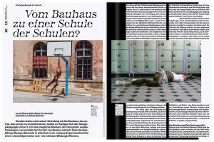 Doppelseite für das Magazin bauhaus now für das Jubiläum 100 jahre bauhaus