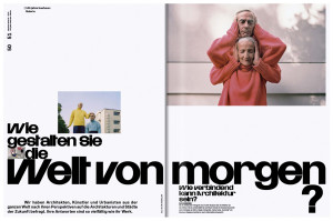 Doppelseite für das Magazin bauhaus now für das Jubiläum 100 jahre bauhaus